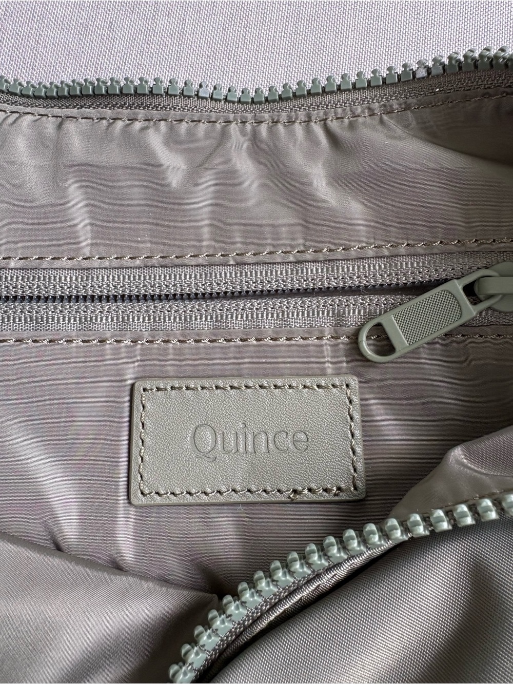 Quince Revive Nylon Olive Green Crescent Shoulder Bag - Picture 6 of 6
